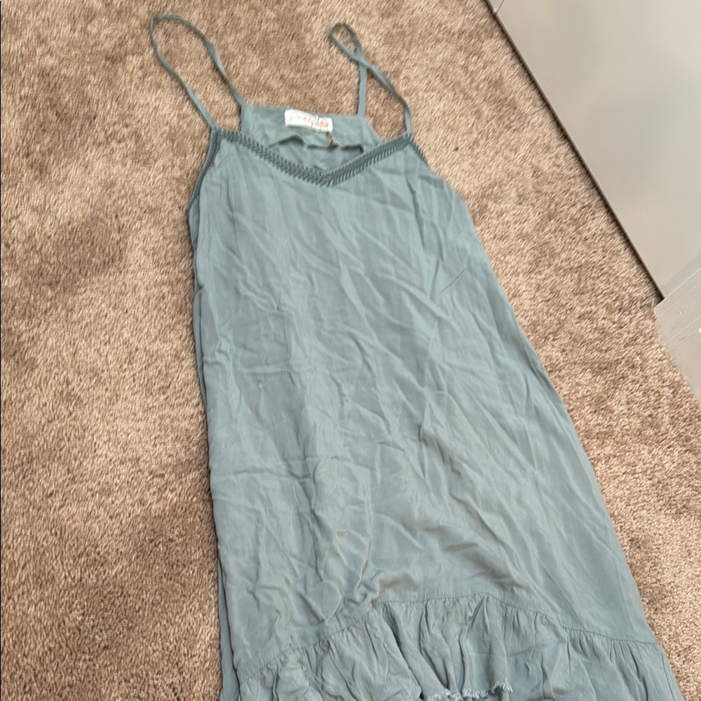 Sage Green Ruffled Tiered Maxi Dress - Picture 6 of 6